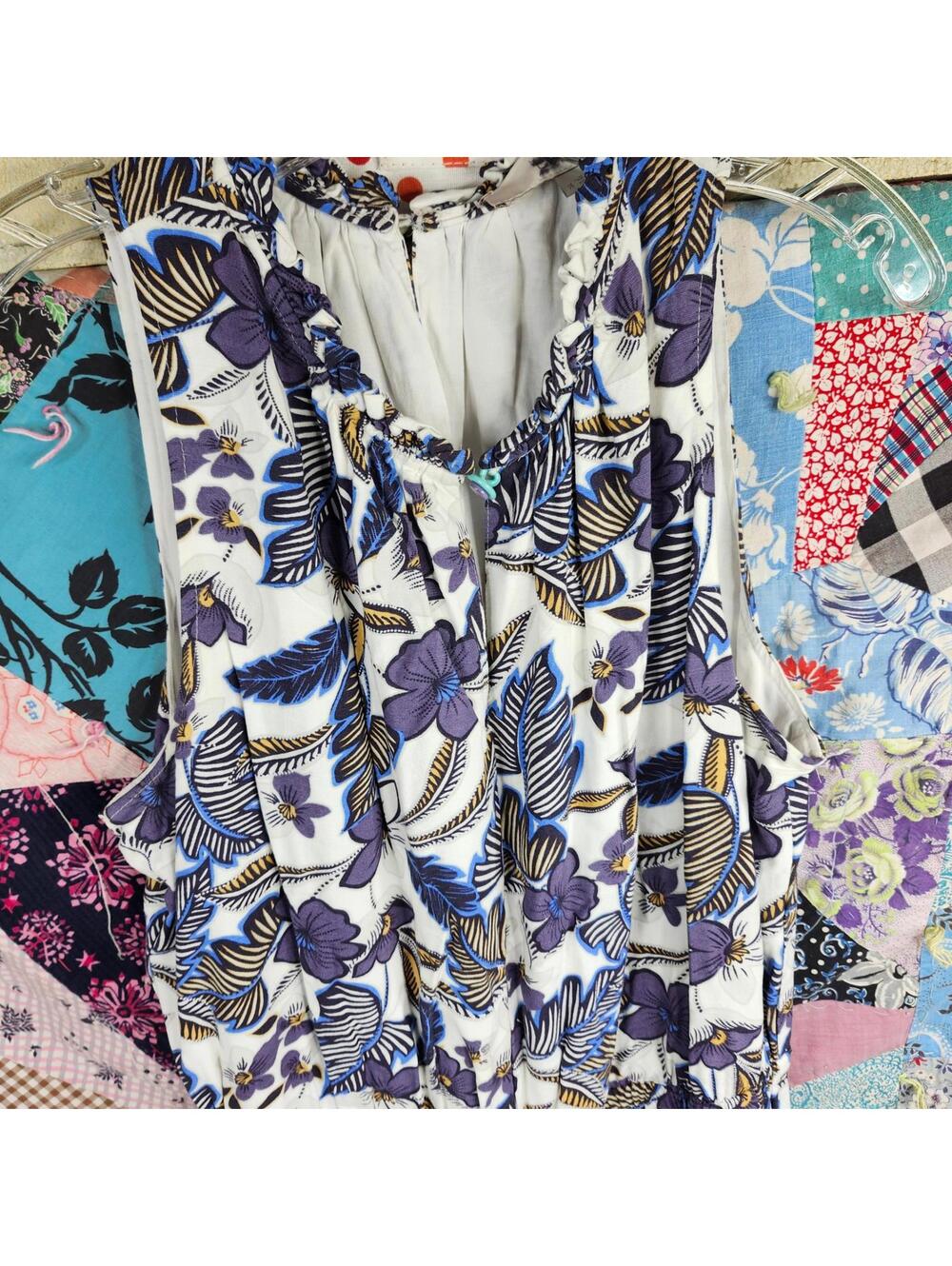 Floral Sleeveless Women's Jumpsuit with Button Detail The Loft Medium Glass Trim